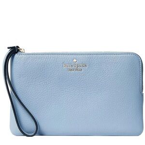 NWT Kate Spade Leila Wristlet and Pouch in Light Blue/ Serenity